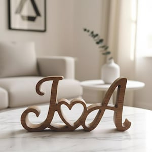 Couples Initials Sign, Personalized Wooden Name Sign, Valentines Day Gift, Couple Initials Wood Plaque, Wedding Anniversary, Engagement Gift