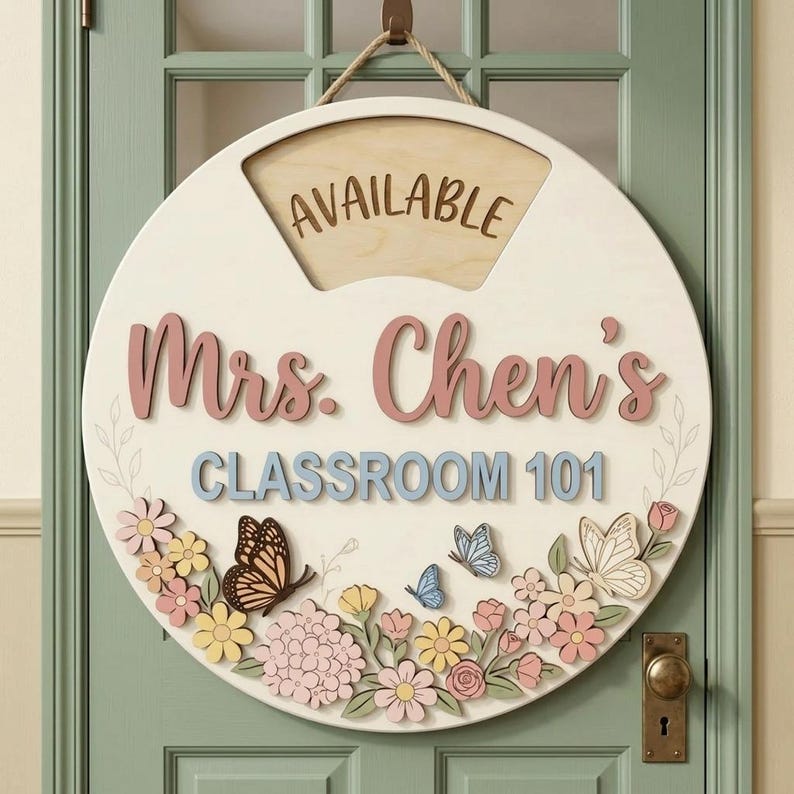 Personalized Teacher Door Sign Classroom, Teacher Name Sign, Custom ...