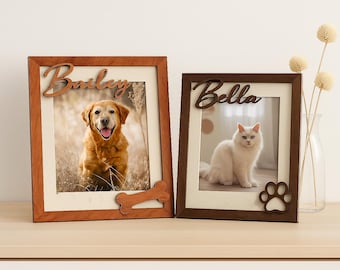 Cornice portafoto personalizzabile per animali domestici, cornice per cani, regalo commemorativo per cani, foto con nome dell'animale, amante di cani e gatti, memoriale per animali domestici, memoriale per gatti, ritratto di animali domestici, regalo per un nuovo animale domestico