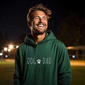 Dog Dad Hoodie – Paw Print Sweatshirt, Funny Pet Lover Gift, Cozy Unisex Hoodie