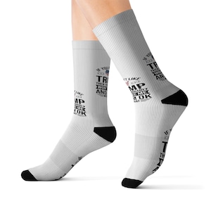 Statement Socks, Funny Gift Socks, Political Humor Socks, Trendy Crew Socks, Unique Socks for Men and Women, Novelty Socks