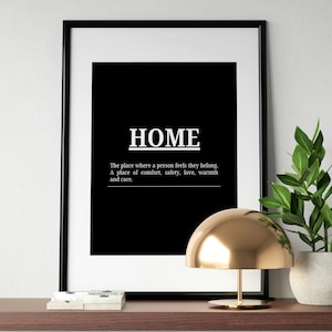 Home Definition Typography Print: Minimalist Living Room Wall Art (Digital Download)