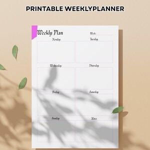 Printable Weekly Planner: Clean & Simple Organizer (PDF Download A4/A5/Letter Sizes)