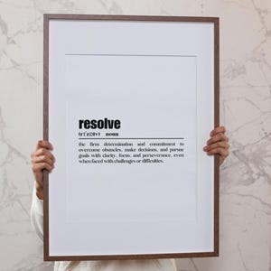 Resolve Definition Typography Print: Minimalist Wall Art (Digital Download)