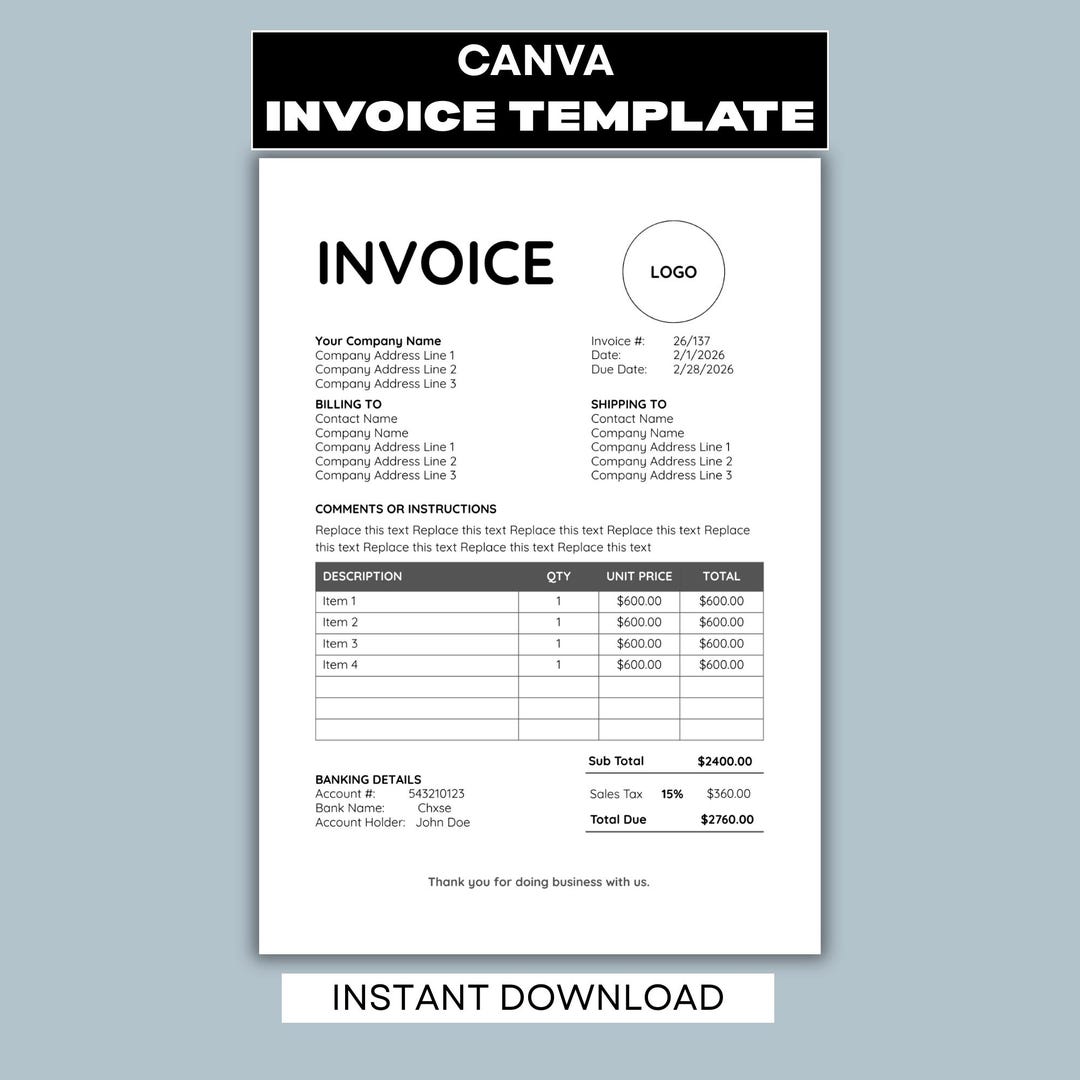 Revspring Invoice Template Invoice Template, Canva Invoice Template, Sales Invoice, Billing ...