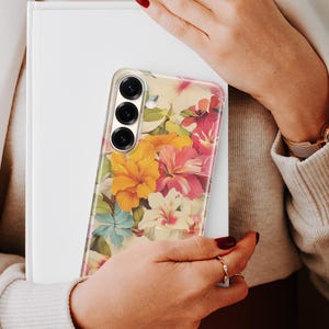 Tropical Flowers Phone Case Hawaiian Cover For iPhone 16 16e 15 Pro Max 14 13 12 11 Plus Samsung Galaxy S25 S24 FE S23 S22 S20 A35 A15 A35
