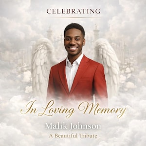 Angel Wings Funeral Program Template – Editable Memorial Card (Digital Download)
