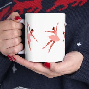Ballerina mug ballet dancer gift elegant pink dance mug for ballet teachers students girls ballerina silhouette coffee cup for dance lovers
