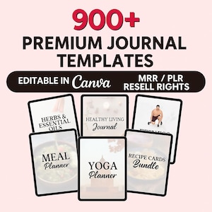 900+ Planners and Journal Bundle MRR | Editable in Canva | master resell rights, resell digital product, sell on etsy, PLR planner