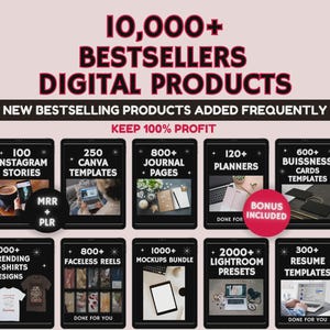 7000+ Done For You Resell Digital Products Bundle Ideal for Passive Income, PLR MRR Digital Products, Master Resell Rights Digital Products