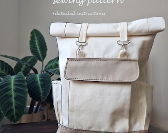 Patrón de costura para mochila enrollable: Descarga digital en PDF