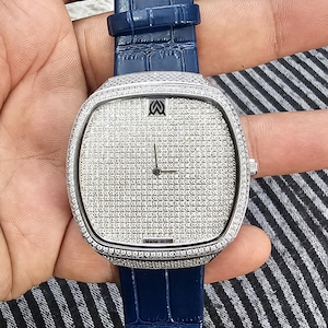 Slim Diamond Bezel Black Quartz moissanite diamond Watch Ultra Slim Sapphire Glass New Collection