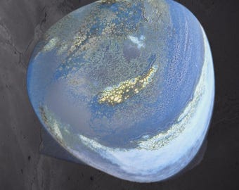 Cornish Seas Glass Pebble Paperweight • by Lesley Ann Clarke