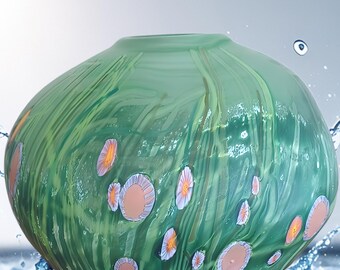 Norman Stuart Clarke Art Glass Bowl – Flowers of the Forest, Signed 2005