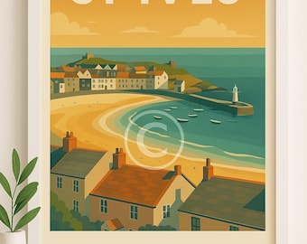 St Ives Cornwall Reiseplakat zum ausdrucken