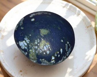 Cornish Seas Glass Pebble Paperweight • by Lesley Ann Clarke