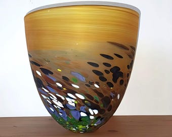 Teign Valley Glass Vase • Hand-Blown Art  • Signed • Collectable British Glass