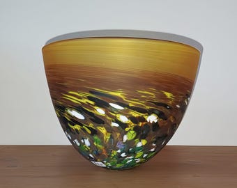 Teign Valley Glass, hand blown and signed Moorland Bowl