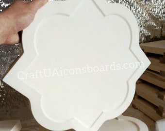 Handcrafted icon board 39x39cm(15.4×15.4in)Gesso board with ark|Board for icon painting|gesso icon board|wood panel|special shape icon board