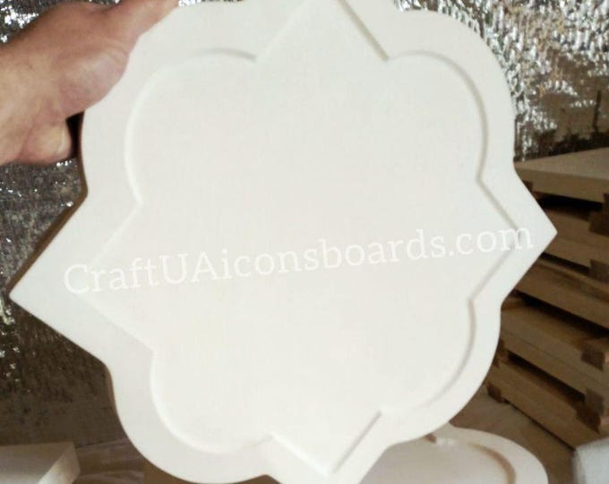 Handcrafted icon board 39x39cm(15.4×15.4in)Gesso board with ark|Board for icon painting|gesso icon board|wood panel|special shape icon board