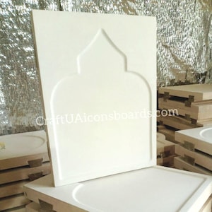 Handcrafted icon board 25х33cm(9.8×13in)Gesso board with ark|Board for icon painting|gesso icon board|wood panel|special shape icon board