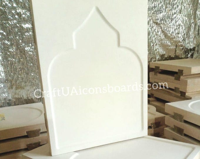 Handcrafted icon board 25х33cm(9.8×13in)Gesso board with ark|Board for icon painting|gesso icon board|wood panel|special shape icon board