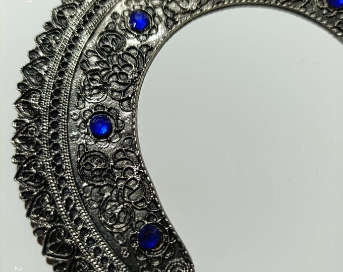 Halo for Icon Boards and Iconographers 15cm(5.9 inches) Silver Metal Relief with Blue Stones Halo Byzantine Style
