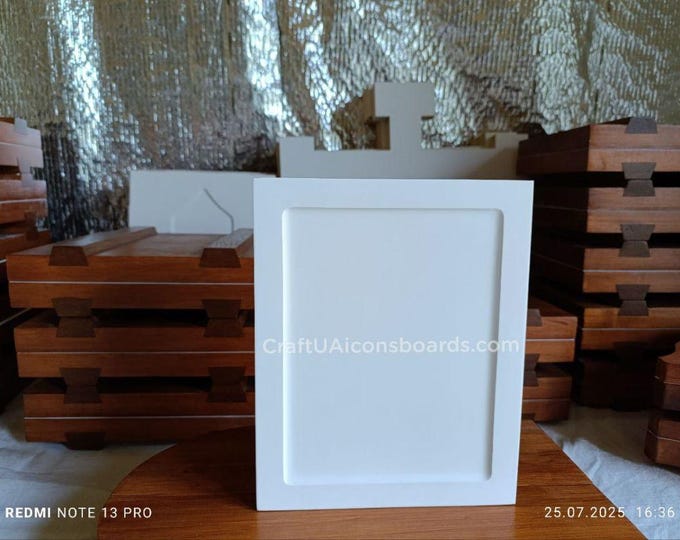 8x10 Icon Board (20×25 cm) – True Levkas Gesso, Linden Wood Panel with Kovcheg – Orthodox Icon Painting Board – Ready to Paint