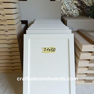 Handgjord ikontavla med ark 21x30 cm (8,2 x 11,6 tum) – Gesso-tavla för ikonmålning, träpanel med gesso-tavla