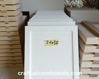 Handcrafted Icon Board with Ark 21х30cm (8.2 x 11.6in ) – Gessoed Board for Icon Painting, Wooden Panel