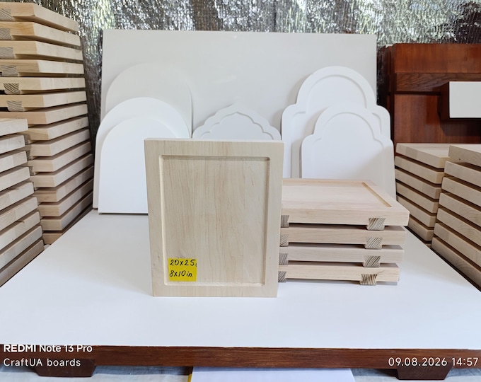 5 Pack Icon Boards 8×10" – Orthodox Kovcheg Panels, Alder Wood with Ash Splines, Ungessoed, Free Shipping