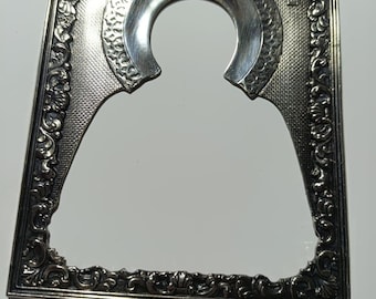 Jesus Christ Icon Oklad – Silver Tone Copper Icon Cover – Orthodox Icon Frame for Christ Icon – Handmade Galvanoplastic