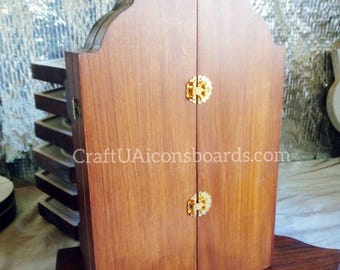 gessoed icon board Handcrafted Gessoed Triptych Icon Board with Kovcheg – Art Board for Icon Painting