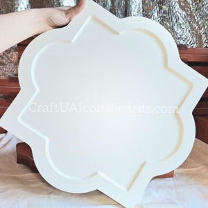 Handcrafted Gesso Icon Board with Ark – 39×39 cm(15.4×15.4in) Special Shape Wood Panel