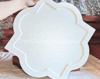 Handcrafted Gesso Icon Board with Ark – 39×39 cm(15.4×15.4in) Special Shape Wood Panel