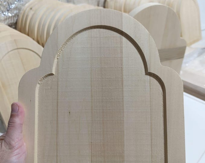 Triple Arch Icon Board 25×30 cm with Kovcheg – Linden Wood Panel with Oak Splines – Unprimed Orthodox Icon Board