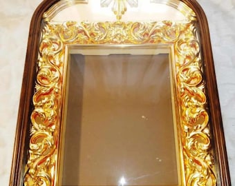 Hand Carved Icon board Case(45х69cm) for 28×32 cm Icon  – Oak Kiot with Gold Carved Frame – Orthodox Icon Shrine with Levkas Panel