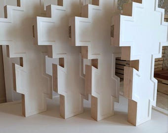 Handmade Gesso Wooden Cross 42.5×25cm (16.7 × 9.8 inches)Icon Painting Panel with  the Ark