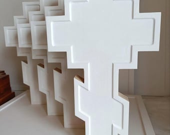 Handmade Gesso Wooden Cross 42.5×25cm (16.7 × 9.8 inches)Icon Painting Panel with  the Ark