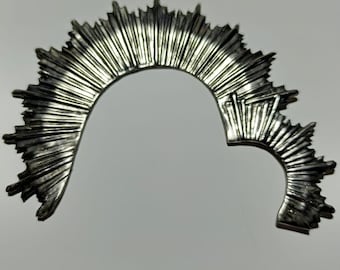 Halo for Icon Boards and Iconographers 13×10 cm 5.1×3.9 in Silver Metal Relief  Halo for Iconographers Byzantine Style