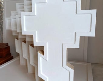 Handmade Gesso Wooden Cross 42.5×25cm (16.7 × 9.8 inches)Icon Painting Panel with  the Ark