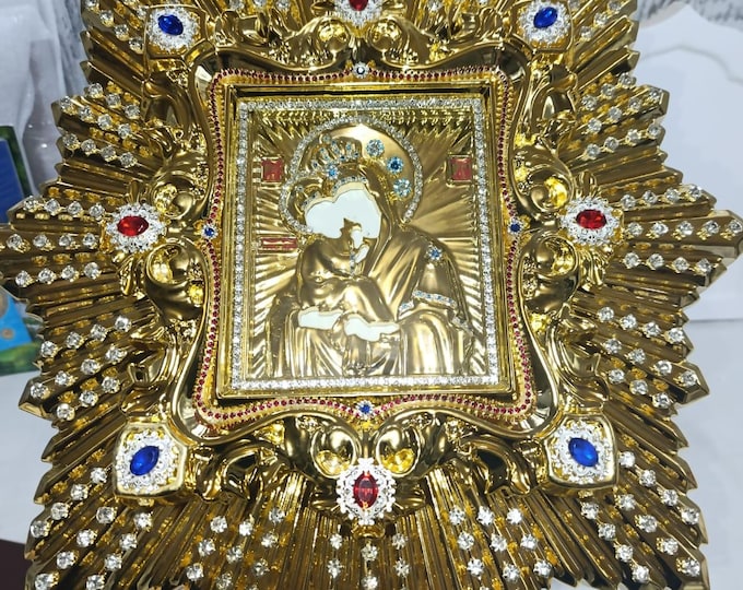 Icon Board Orthodox Icon Halo Frame – Radiant Icon Frame with Gold Finish – Icon Board with Gesso – Handmade Church Icon Decoration