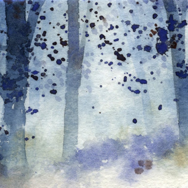Etherial woods - Original ACEO watercolor painting