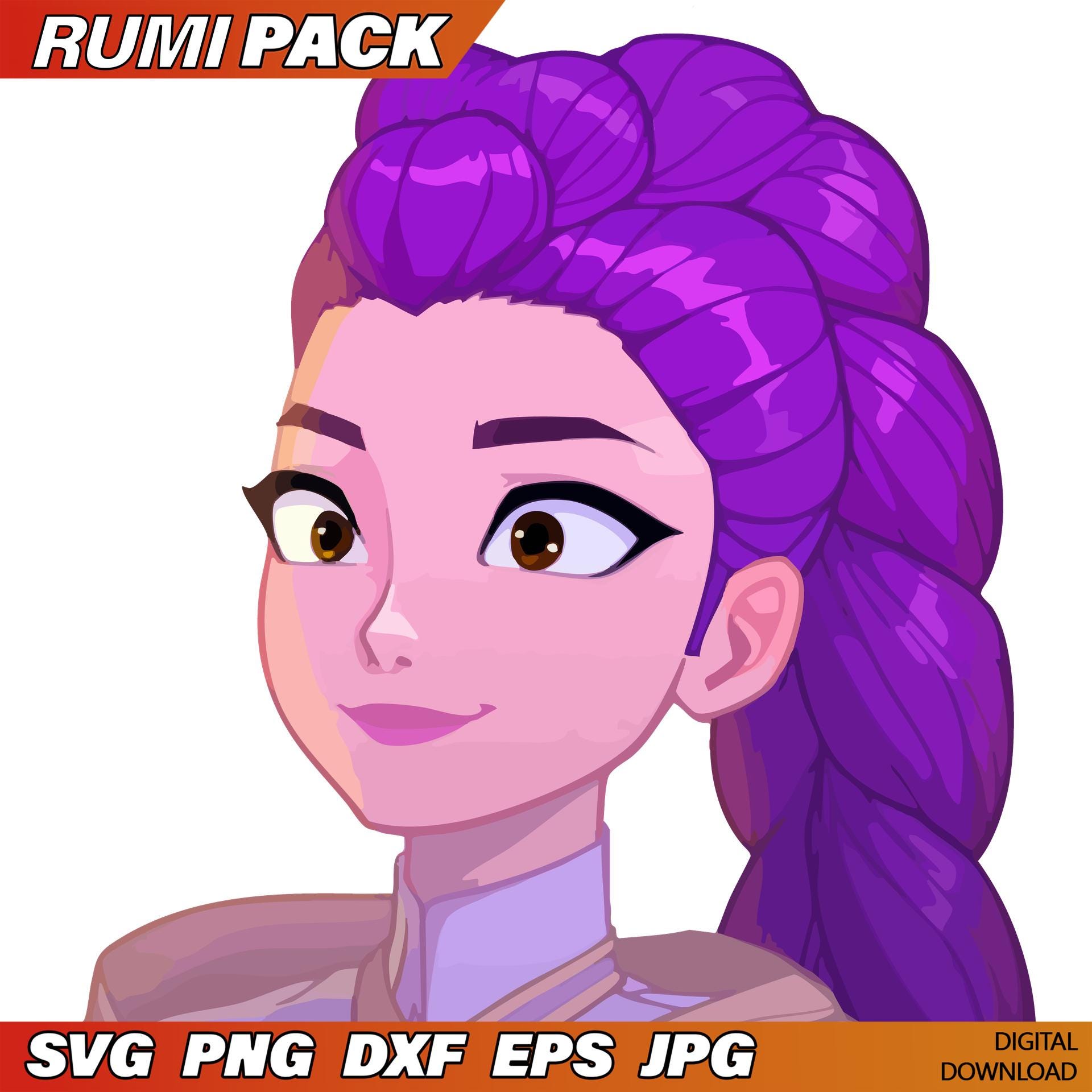 Rumi K-pop Demon Hunter Clipart (svg, Png, Jpg, Pdf, Dxf) - Etsy