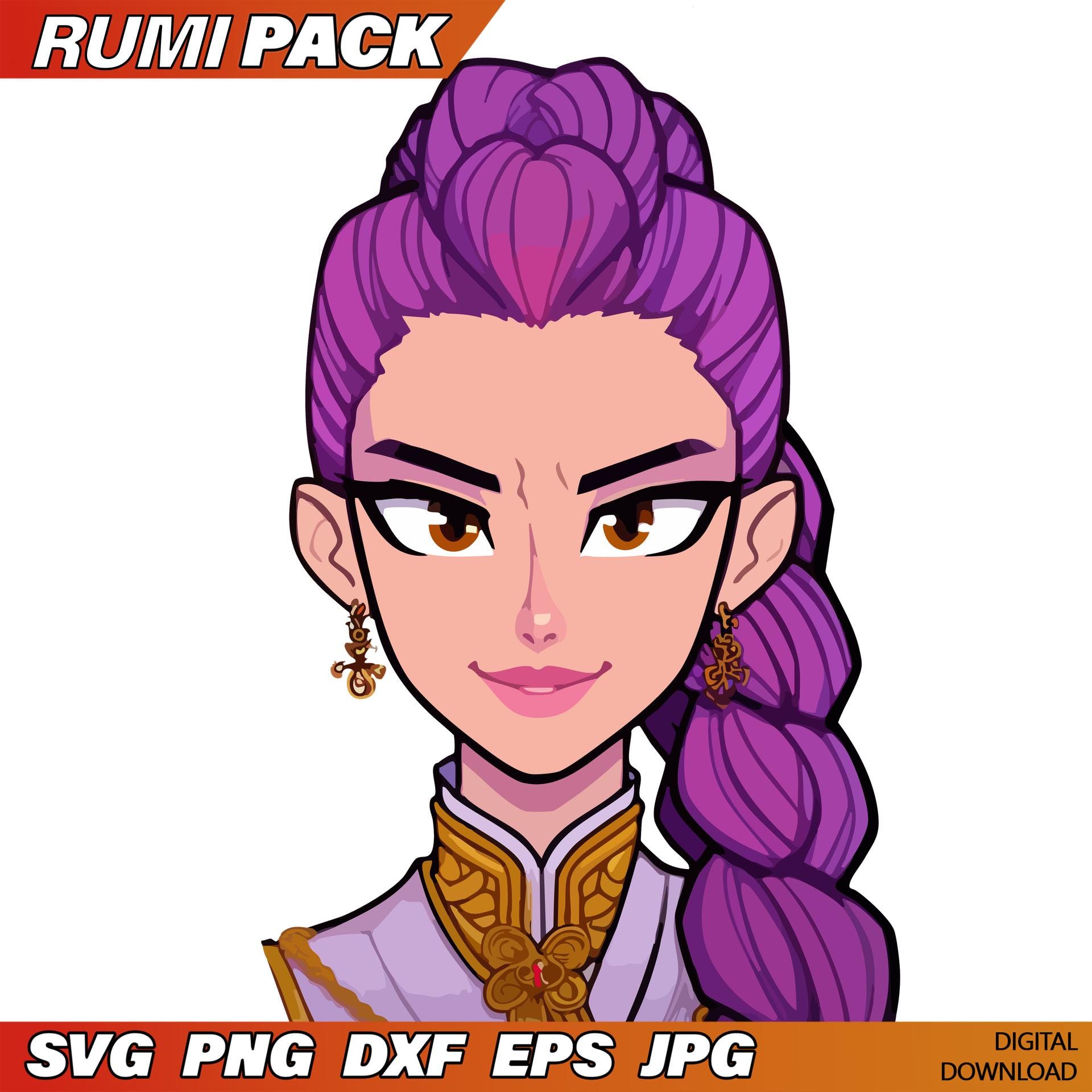 Rumi K-pop Demon Hunter Clipart (svg, Png, Jpg, Pdf, Dxf) - Etsy