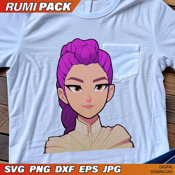 Rumi K-pop Demon Hunter Clipart (svg, Png, Jpg, Pdf, Dxf) - Etsy