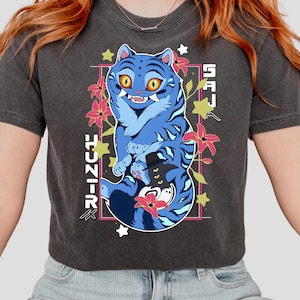 Comfort Colors Kpop Demon Hunters Tiger Shirt, Derpy the Tiger And Bird Demon Hunter Tiger Shirt, Hunters Tiger Kpop Animal Movie Fan Gift