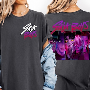 Kpop Saja Boys Comfort Color Shirt, Saja Boys Fan Gifts, Kpop Demon Hunters Shirt, Demon Hunters Merch, Kpop Huntrix Pin Shirt