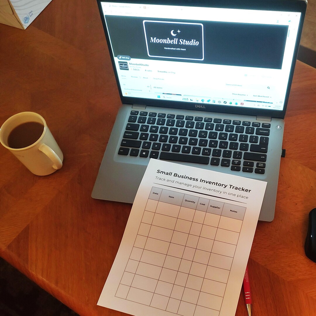 Small Business Inventory Tracker Printable | Blue Inventory Log Sheet ...