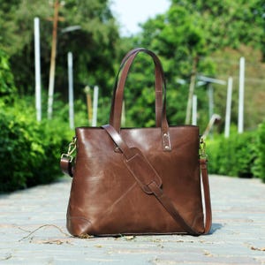S2M Leather Tote Bag Women, Laptop Tote Bag, Handmade Leather tote ,Gift for her, Leather handbag, Leather Diaper Bag, Leather tote Gift